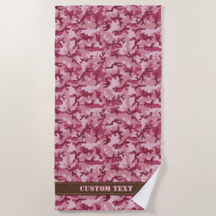 Pink camouflage beach towel