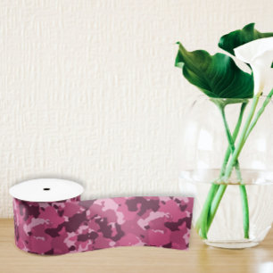 Pink Camouflage Camo Army Military Satin Ribbon