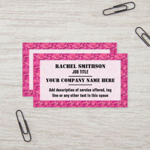 Pink Camouflage Camo Pattern Business Card