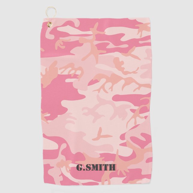 Pink Camouflage. Camo your Golf Towel (Front)