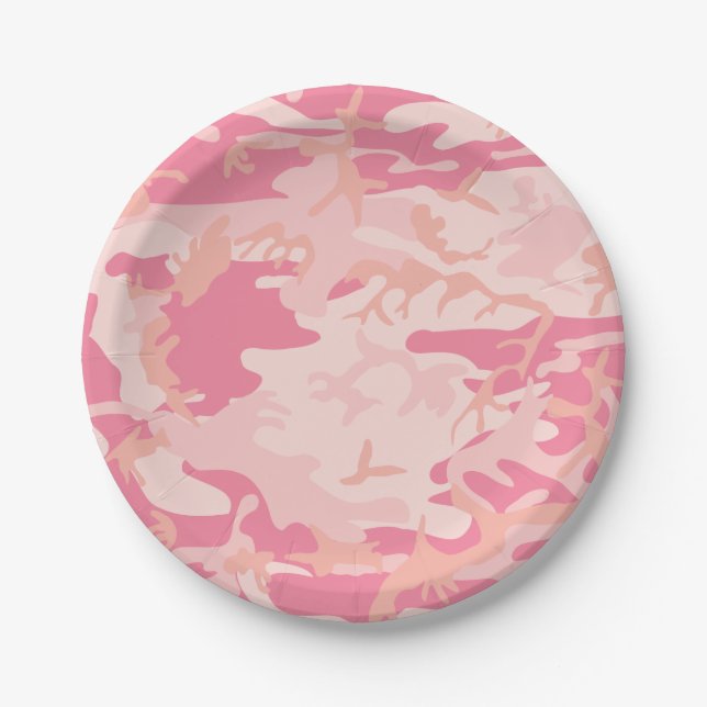 Pink Camouflage. Camo your Paper Plate (Front)