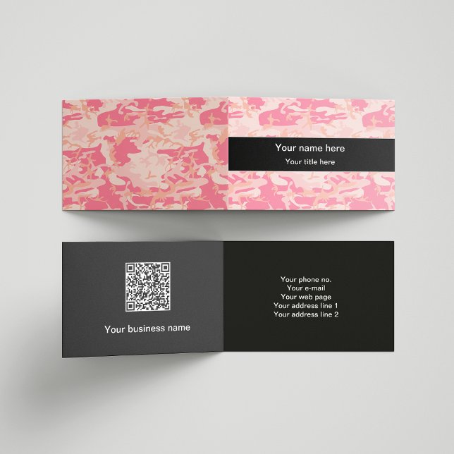 Pink Camouflage, Camouflage, Military, Army Business Card (Creator Uploaded)