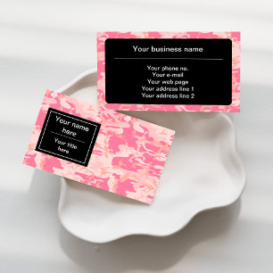 Pink Camouflage, Camouflage, Military, Army Business Card