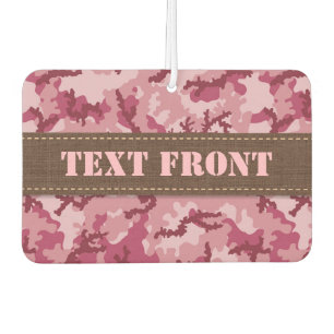 Pink camouflage car air freshener