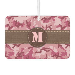 Pink camouflage car air freshener