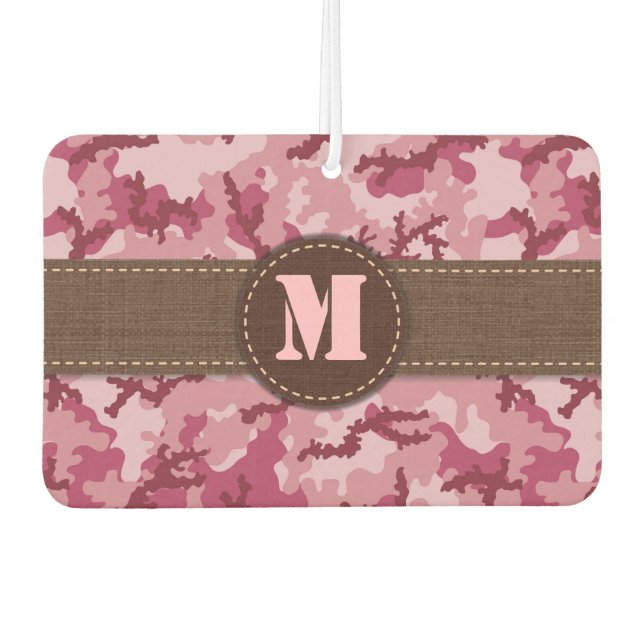 Pink camouflage car air freshener (Front)