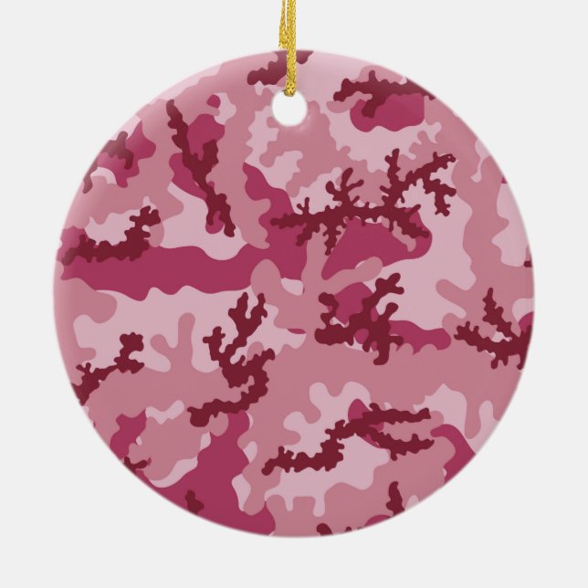 Pink camouflage ceramic tree decoration (Back)