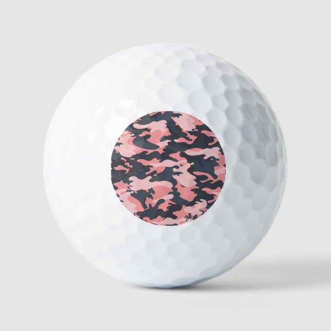 Pink Camouflage: Classic Vintage Pattern Golf Balls (Front)