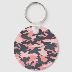 Pink Camouflage: Classic Vintage Pattern Key Ring