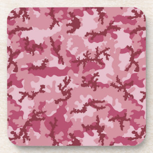 Pink camouflage coaster