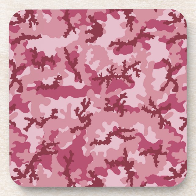 Pink camouflage coaster (Front)