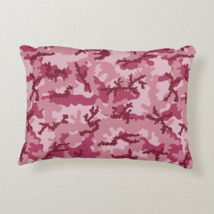 Pink camouflage decorative cushion