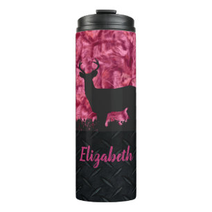 Pink Camouflage Deer Hunting Name Women's Tumbler