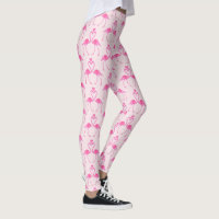 Pink Camouflage Flamingo Valentine's Day Leggings