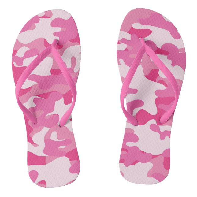Pink Camouflage Flip Flops (Footbed)