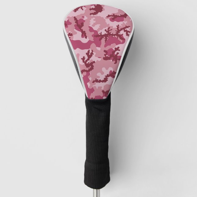 Pink camouflage golf head cover (Front)