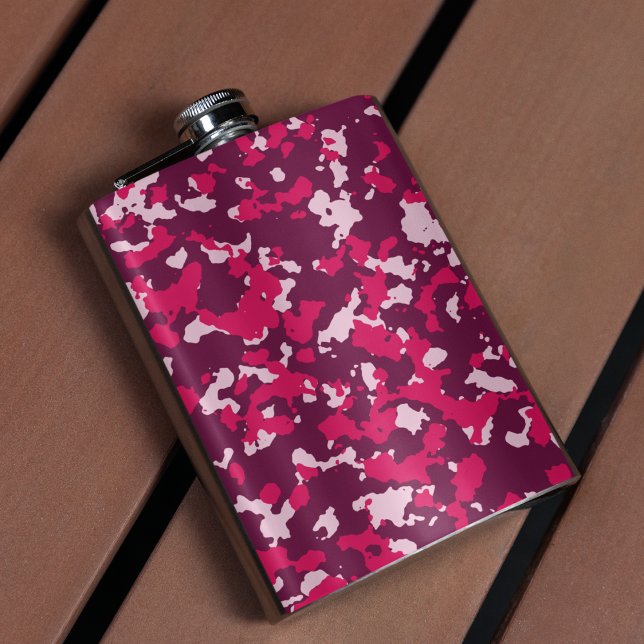Pink Camouflage Hip Flask (flask)