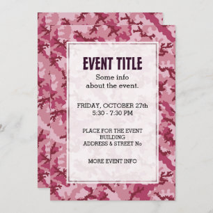 Pink camouflage invitation