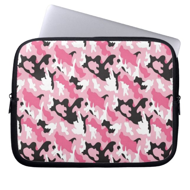 Pink Camouflage Laptop Sleeve (Front)