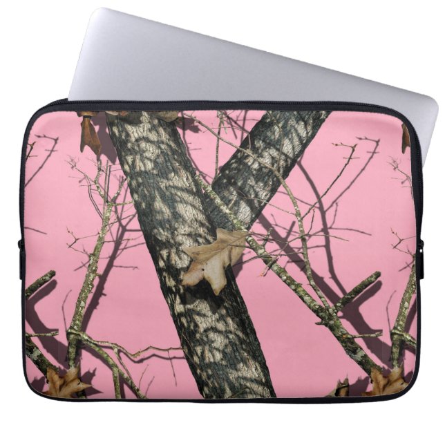 Pink Camouflage Laptop Sleeve (Front)