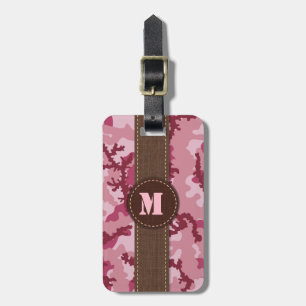 Pink camouflage luggage tag