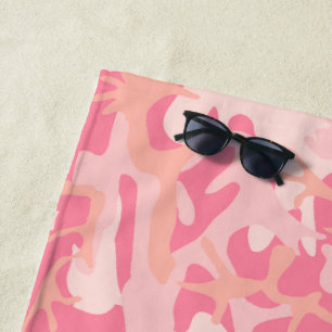 Pink Camouflage, Military, Army Beach Towel