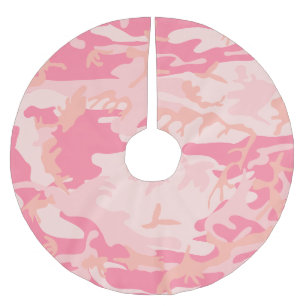 Pink Camouflage, Military, Army Brushed Polyester Tree Skirt