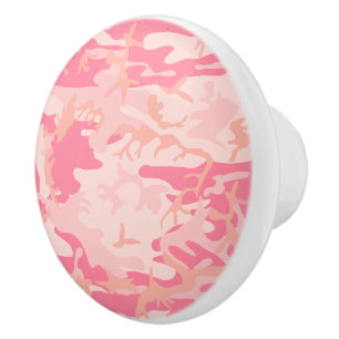 Pink Camouflage, Military, Army Ceramic Knob