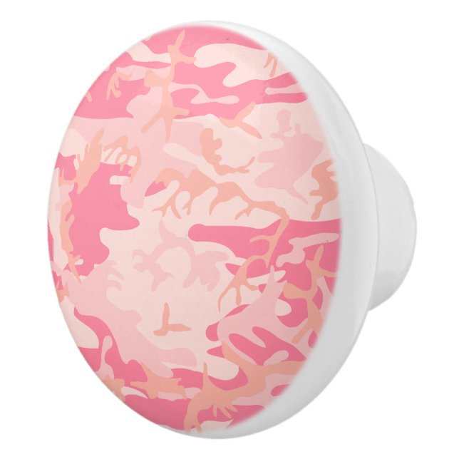 Pink Camouflage, Military, Army Ceramic Knob (Right)