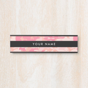 Pink Camouflage, Military, Army Door Sign