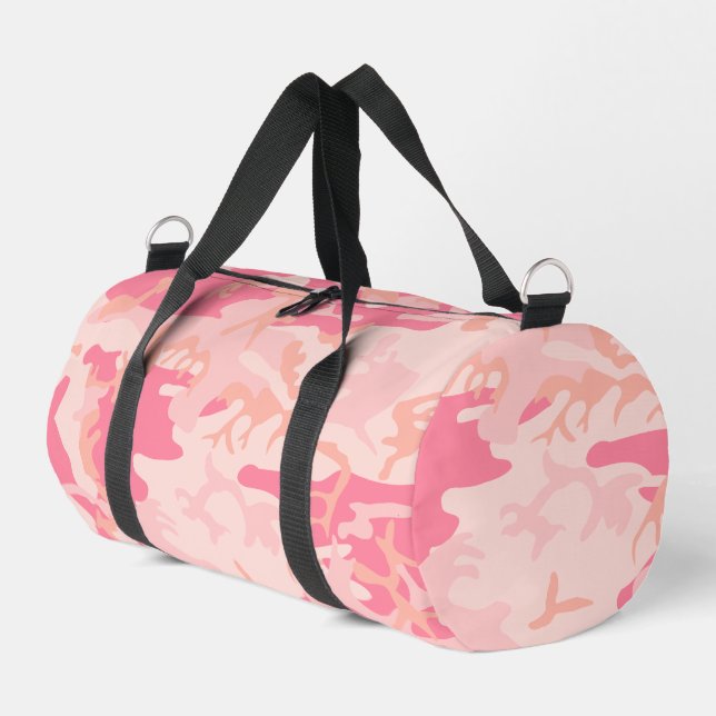 Pink Camouflage, Military, Army Duffle Bag (Left Corner)
