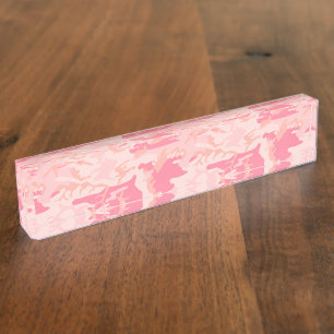 Pink Camouflage, Military, Army Nameplate