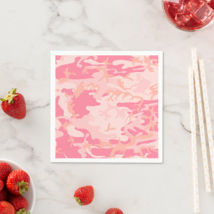 Pink Camouflage, Military, Army Napkin