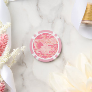 Pink Camouflage, Military, Army Poker Chips