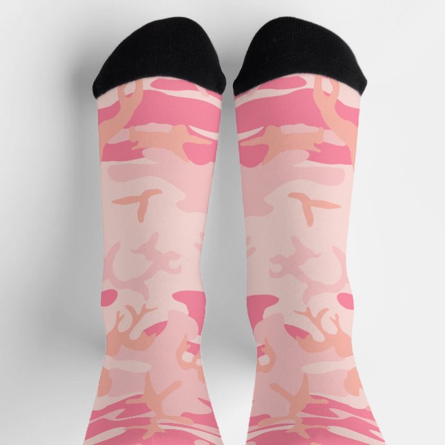 Pink Camouflage, Military, Army Socks (Top)