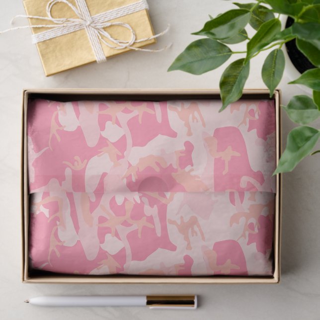 Pink Camouflage, Military, Army Tissue Paper (Gift)