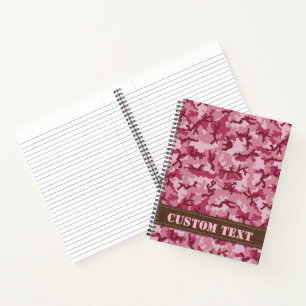 Pink camouflage notebook