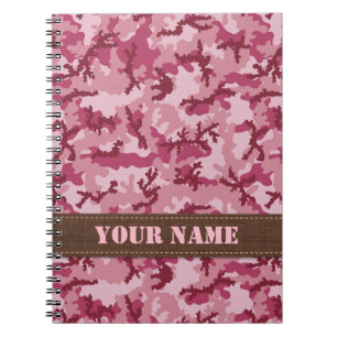 Pink camouflage notebook