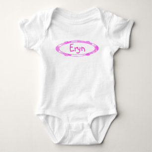Pink Camouflage Oval Frame Background Baby Bodysuit
