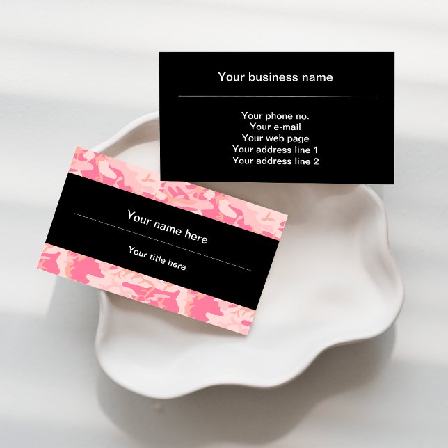 Pink Camouflage Pattern, Military, Army Business Card (Creator Uploaded)