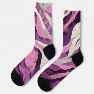 Pink camouflage pattern socks
