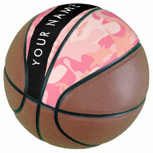Pink Camouflage Pattern, Your name, Personalise Basketball