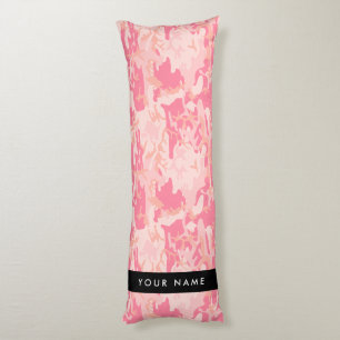 Pink Camouflage Pattern, Your name, Personalise Body Cushion
