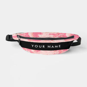 Pink Camouflage Pattern, Your name, Personalise Bum Bags