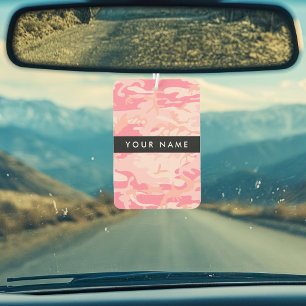 Pink Camouflage Pattern, Your name, Personalise Car Air Freshener