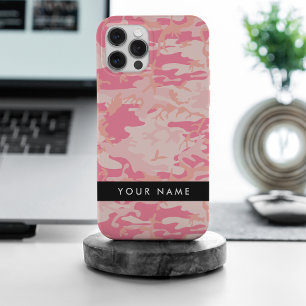 Pink Camouflage Pattern, Your name, Personalise iPhone 15 Pro Max Case