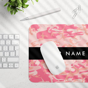 Pink Camouflage Pattern, Your name, Personalise Mouse Mat