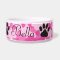 Pink Camouflage Paw Print Dog Bowl
