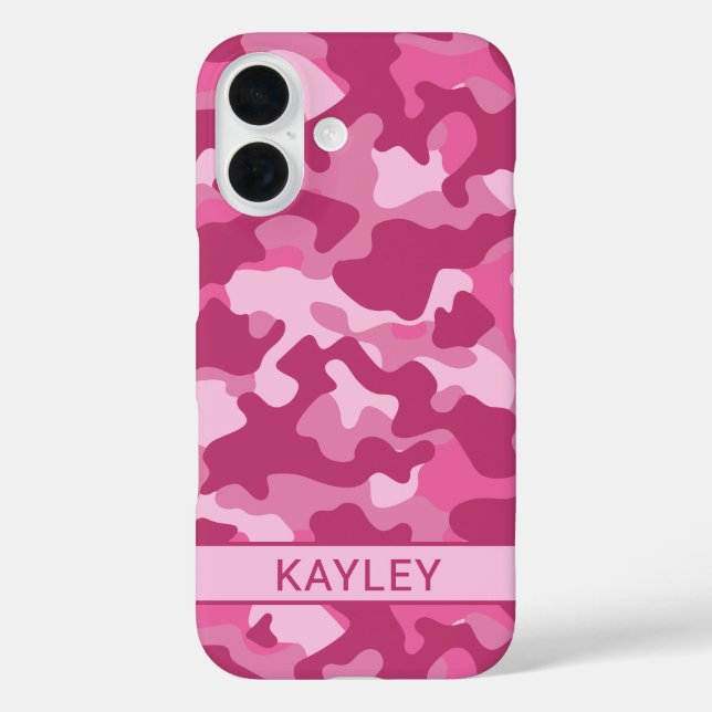 Pink Camouflage Personalised Case-Mate iPhone Case (Back)