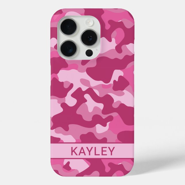 Pink Camouflage Personalised Case-Mate iPhone Case (Back)